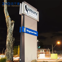 Pylône publicitaire LED extérieur personnalisé, lettres 3D lumineuses, totem étanche en aluminium, tour publicitaire pour centre commercial