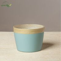 Jardinière Minimaliste Rustique en Bambou Filé - Pot de Fleurs Écologique, Durable et Léger pour Usage Intérieur/Extérieur, Couleurs Douces