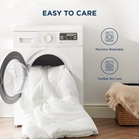 Couette Queen Size toutes saisons ultra-douce alternative au duvet, pré-lavée, avec 4 languettes