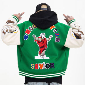 Chaquetas de Hombre con Botones de Algodón Personalizadas al por Mayor, Chaquetas de Invierno para Hombre, Chaquetas Universitarias de Béisbol Personalizadas de Talla Grande para Hombre - Product Image 2