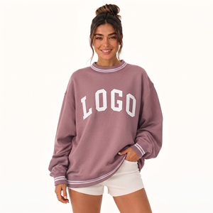 Sweat-shirt surdimensionné à col montant pour femme, coupe décontractée, en molleton 100 % coton, personnalisable - Product Image 1