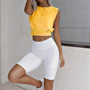 Women's Active Wear Seamless Yoga <b>Crop</b> <b>Top</b> New Design with Breathable Feature Low Price OEM Service Logo on Front - Product Image 4