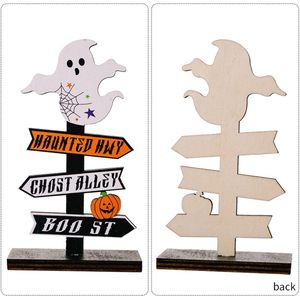 Set di decorazioni per feste di Halloween lettere di zucca in legno albero Ghost Stand zucca cappello magico porta appendiabiti - Product Image 3