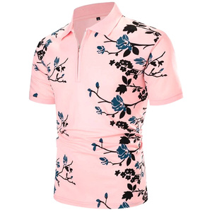 Polos con estampado personalizado para hombre, media cremallera, informal, manga corta, moda de verano, Polo transpirable, OEM, venta al por mayor - Product Image 3