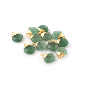 Bijoux trouver des fournitures naturel vert fraise Quartz simple caution pendentif connecteur plaqué or bricolage charme connecteur - Product Image 3