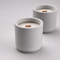Bocaux à bougies en ciment vides, cylindriques, pour bougies, vente en gros, finition mate, faits à la main, décoration intérieure