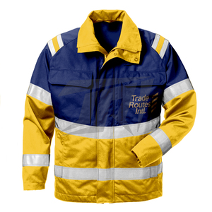 Veste de travail industrielle personnalisable OEM imperméable en polyester à rayures réfléchissantes B2B vêtements de sécurité réfléchissants en vrac - Product Image 5