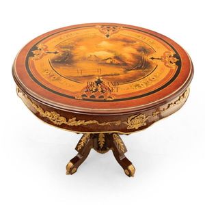 Mesa de Entrada Clásica de Lujo Pintada a Mano en Latón y Madera - Product Image 1