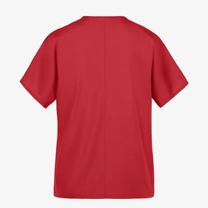 เสื้อยูนิฟอร์มพยาบาลแขนสั้นผ้าเนื้อละเอียดสำหรับทุกเพศโลโก้ OEM ตามสั่ง - Product Image 2