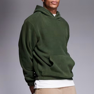 เสื้อฮู้ดดี้ทรงบ็อกซี่สำหรับผู้ชาย ผ้าคอตตอน 100% สวมใส่สบาย เหมาะสำหรับวิ่งและเล่นกีฬา สีพื้นเรียบง่าย - Product Image 1