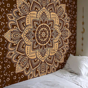 Tapisserie d'art Mandala pour décoration de la maison, tapisserie bohème à imprimé personnalisé, grande tapisserie - Product Image 3