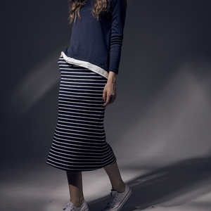 ODM OEM Taiwan Breathable Stretchable Tight Slim <b>Long</b> Striped Eco-Friendly <b>Pencil</b> <b>Skirt</b> for Women Natural Waist Office Lady - Product Image 3