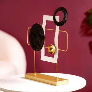 Sculpture moderne en métal de luxe harmonie abstraite forme irrégulière pièce maîtresse pour décoration artistique unique dans le salon - Product Image 4