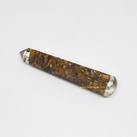 Bâton de massage en orgonite lisse en gros, avec cristaux œil de tigre, quartz poli, jade, agate, améthyste, pierres précieuses, énergie, amour, Feng Shui