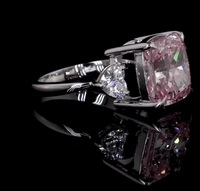 Bague sertie de diamants roses vifs fantaisie de 8,18 ct, cultivés en laboratoire, VS1, certifiée IGI 582359543, argent plaqué or 14k/18k, pour femmes