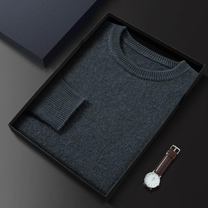 Pull en cachemire pur pour hommes de haute qualité sans décoration pull à col rond doux et confortable luxe automne hiver tricots - Product Image 1