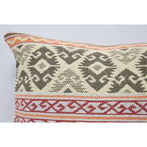 Multicolor Wool Kilim Pillow 16x24 Inch Luxury <b>Fluffy</b> Patterned Accent Pillow Woven Style Portable <b>Bedding</b> for Christmas - Product Image 2