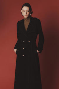 Pardessus à double boutonnage long de style élégant pour dames de la meilleure qualité avec doublure en soie Services ODM fabriqués au Vietnam - Product Image 2