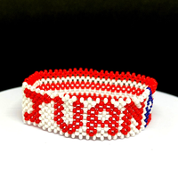 Bracelet brodé à la main NOVA STAR CRAFT avec perles de rocaille, motifs personnalisés du drapeau russe, tendance, certifié IGI, cadeau unisexe
