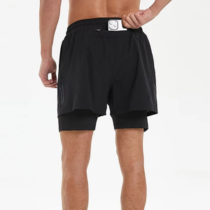 Short en maille uni de rue pour hommes personnalisé vêtements de sport en polyester spandex cargo d'été confortable et extensible de grande taille pour la course à pied cool - Product Image 2