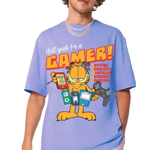 T-shirt imprimé graphique violet pour hommes de grande taille Chemise respirante par tous les temps Porter tous les jours T-shirt à manches courtes - Product Image 2