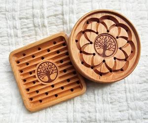 Porte-savon en bambou fait main de luxe pour lavabo de salle de bain, écologique, antidérapant, pour les salles de bain de spa, d'hôtel et de villégiature - Product Image 4