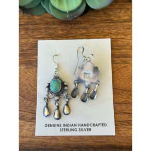 Pendientes Colgantes Betta Lee Kingman de Turquesa y Plata de Ley en Forma de Gota de Agua, Diseño Elegante - Product Image 4