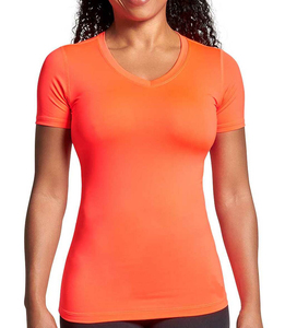 Chemise de compression personnalisée pour femmes, haut de sport à manches courtes, fourniture d'usine OEM, vente en gros de vêtements de sport de fitness pour commandes en gros - Product Image 4