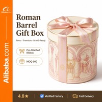Retro Römische Fassförmige Runde Papierbox mit Band Individuelles Logo Luxus Hochzeits-Gastgeschenk Süßigkeitenbox Kleinserien-Verpackung Geschenkbox