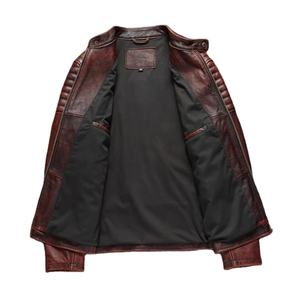 Veste universitaire en cuir véritable noir de haute qualité, col montant, style vintage, personnalisée pour hommes - Product Image 3