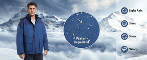 Veste de ski d'hiver imperméable pour homme, parka de snowboard coupe-vent à capuche avec doublure en polaire et plusieurs poches - Product Image 6
