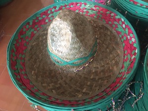 Chapeau de paille à large bord imprimé de personnages, style mexicain, pour les fêtes en plein air, la pêche et les voyages - Product Image 6