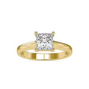 Producto de tendencia Anillo de diamante de corte princesa cultivado en laboratorio de 1,00 quilates Anillo de compromiso Anillo DE BODA Joyería Anillo de oro amarillo de 14K - Product Image 4