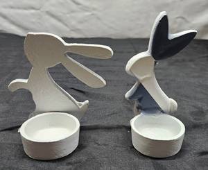 Supports de bougies en aluminium faits à la main pour la décoration de la maison en métal uni blanc et coloré pour Noël - Product Image 1