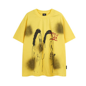 T-shirts d'été 2026 pour hommes, 180g, 100% coton épais, à manches courtes et col en V, couleur unie personnalisable, coupe oversize, infroissables et respirants - Product Image 4