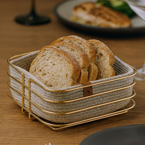 Bandeja Moderna Cuadrada de Algodón/Poliéster para Pan, Cesta de Servir de Mesa N.º 1 con Diseño Desmontable para Vajilla de Cocina - Product Image 3