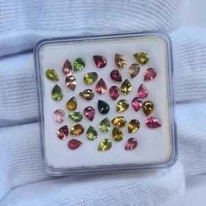 ลูกแพร์ทัวร์มาลีนธรรมชาติหลายลูกแพร์ตัดอัญมณีหลวม3x4มม. สำหรับการทำเครื่องประดับลูกปัดสำหรับการตั้งค่าแหวนและจี้ - Product Image 4