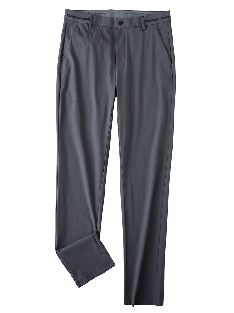 Haibing pantalon en soie 1U029 gris foncé