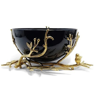Cuenco Decorativo Redondo de Acero Inoxidable con Acabado Dorado y Negro, Cuenco Comercial para Champán - Product Image 6