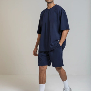 Conjunto Casual Personalizado con Logotipo para Hombre, Verano, 100% Algodón, 2 Piezas, Camisetas y Pantalones Cortos, Conjuntos Deportivos Unisex de Verano 2026 - Product Image 2