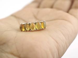 โอปอลเอธิโอเปียนธรรมชาติแหวนวงรีครึ่งนิรันดร์925สเตอริงทำด้วยมือเงินสเตอร์ลิงสำหรับทุกเพศ - Product Image 6