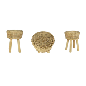 Tabouret en rotin au design moderne et écologique avec pieds en bois le plus vendu en gros du Vietnam pour les meubles et la décoration de la maison - Product Image 5