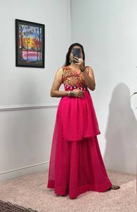 Dernier Designer Faux Georgette Imprimé Travail Lehenga Costume Par FabZone - Product Image 4