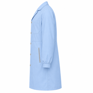Doctor Coat Ice Blue <b>Wing</b> <b>Collar</b> Medical Lab Uniform Custom Wholesale Unisex Healthcare Workwear with Two Vertical Welt Pockets - Product Image 3