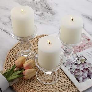 Juego de 6 Portavelas Cónicos de Vidrio Transparente para Decoración del Hogar, Navidad y Bodas con Cómodo Contenedor para Velas - Product Image 4