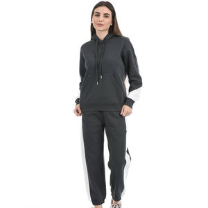 Chándal de invierno para mujer, conjunto de pantalones de chándal, patrón sólido estampado liso teñido Plus XXL, servicio OEM disponible, chándal para adultos de lana - Product Image 3
