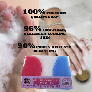 Savon en barre 80g Soin de la peau lisse Produit de beauté premium pour le bain Vitamine E Collection Essence de Luxe Mirabella Fait main - Product Image 2