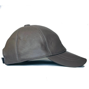 Custom Logo Genuine Leather Baseball Cap Minimalist Blank Real Cowhide Sport <b>Hat</b> - Product Image 1