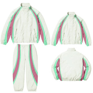 Chaqueta cortavientos personalizada para hombre al por mayor, top de chándal ligero blanco con logotipo impreso, ropa deportiva para exteriores OEM - Product Image 5