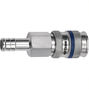 Raccord à dégagement rapide DN 7.8 avec raccord de tuyau en acier blanc LW 9 RIEGLER Outils pneumatiques Accessoires et pièces - Product Image 3